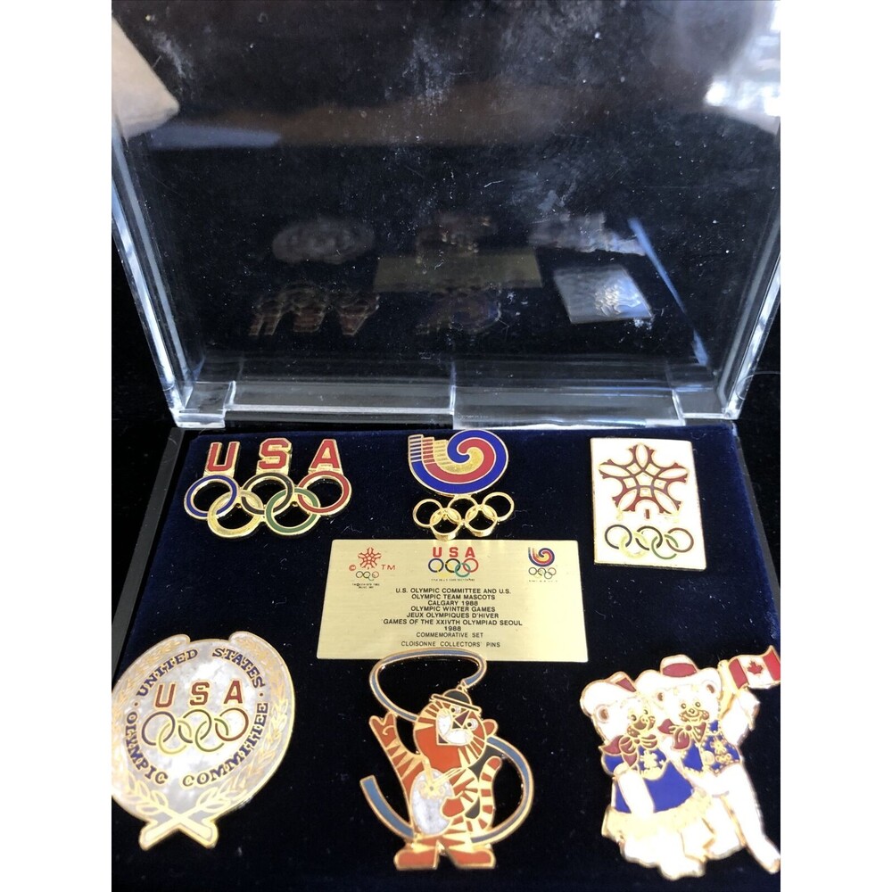 Vintage 1988 Olympic Pins Cloisonné Mascots CALGARY WINTER collector set of 6